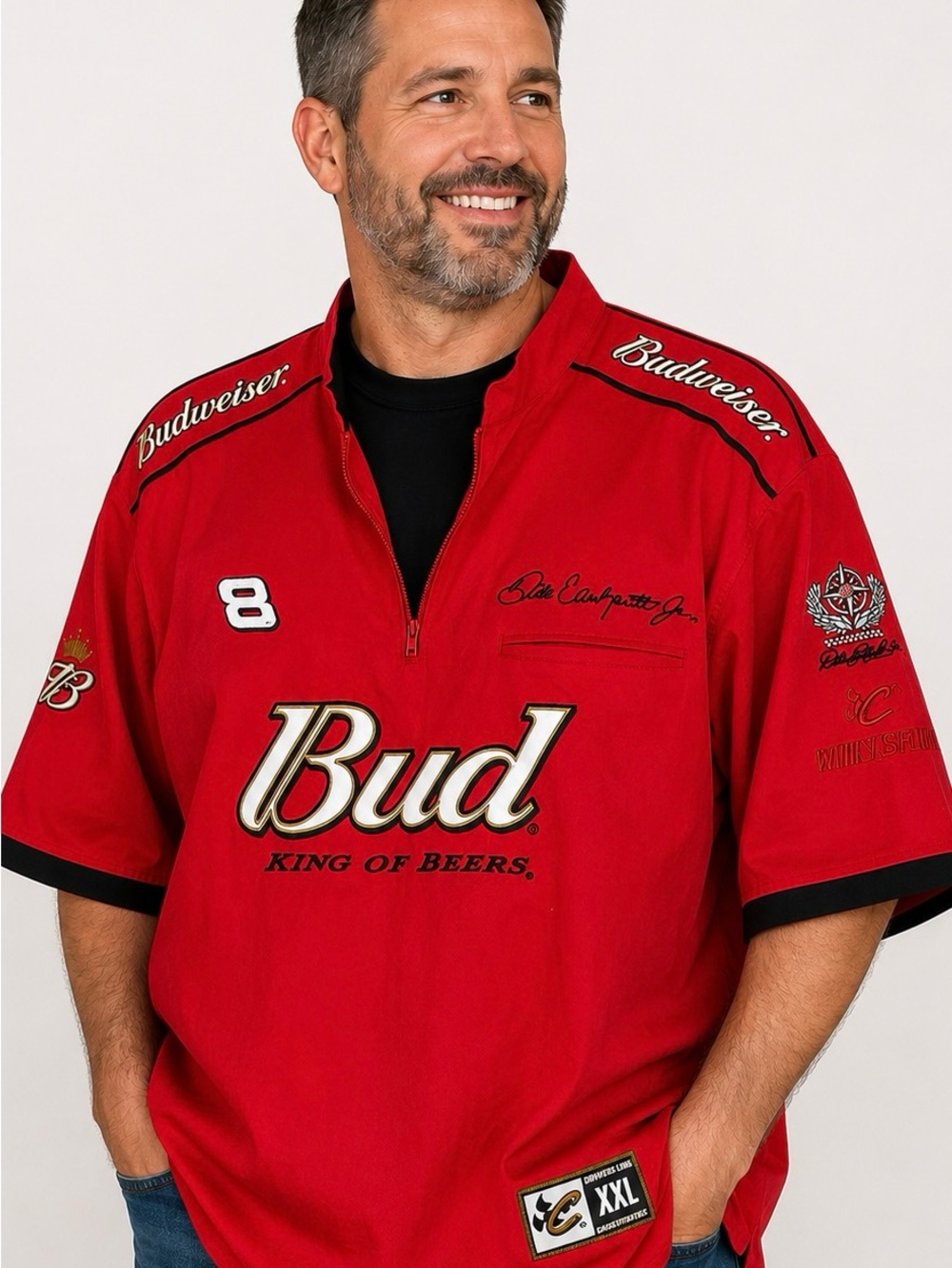 Vintage Dale Earnhardt Jr #8  Pullover Size XXL Budweiser Chase Authentics